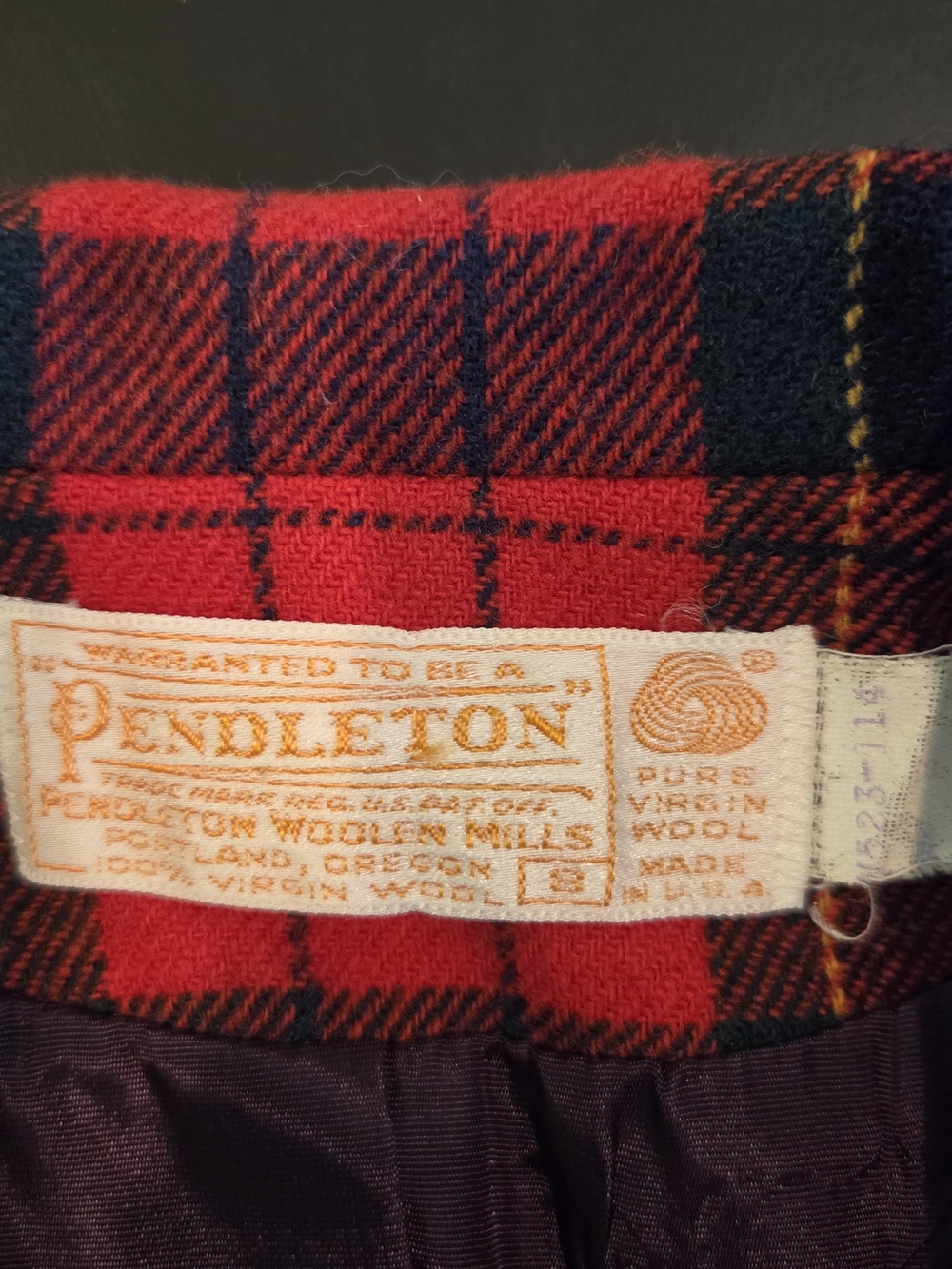 Vintage Pendleton Red Tartan Plaid Wool Skirt Suit Set Size 6 USA - Picture 10 of 13